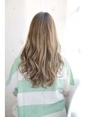 韓国ボブレイヤーロンググレーベージュ黒髪質改善前髪パーマ/075