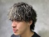 メンズカット＋ハイライトメッシュ　髪に優しいケアブリーチ使用　19000円