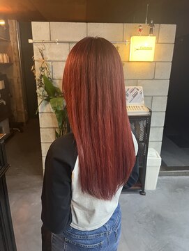 ファスナー(fustener) ロング×レッド