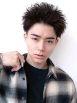 アッシュブラック/マッシュパーマ/刈り上げ/ツーブロック