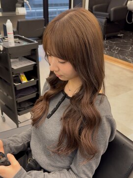 ラピステン 福岡天神 大名店(Lapis) ミルクティーブラウン/ブリーチ1回/エクステロング