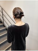 20代30代◎タイトリボンヘアセットで艶感シニヨン