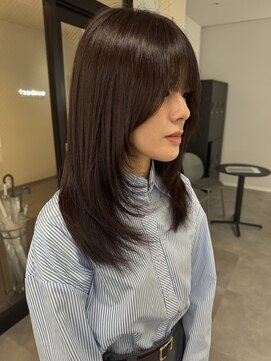 ナンバー 竪町(number+) 20代30代40代大人可愛い韓国風艶感レイヤーアッシュブラウン