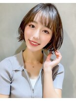 ロンドリゼル 札幌(Lond RiseL)&nbsp;オリーブグレー/前髪/ボブ/マロンベージュ/レイヤーカット/小顔