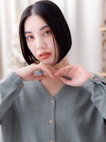 カバーヘア ブリス 戸田公園西口店(COVER HAIR bliss)&nbsp;黒髪艶髪シンメトリー切りっぱなしボブc7戸田公園20代30代40代
