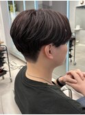 フェザーパーマシャドウパーマダークブラウン毛流れパーマ
