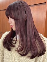 ニコトウキョウ 新宿(nico TOKYO) ダブルカラーチェリーレッドピンクブラウン韓国レイヤーロング