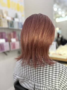 ヘアースタジオココルッチ(hair studio CoCo-Rucchi) ピンクベージュ×レイヤーボブ