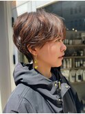 大人美シルエットショート×艶ブラウンカラー