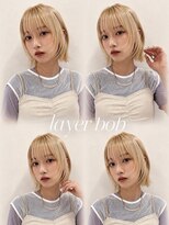 アプリ 大宮西口(appri)&nbsp;ミルキーブロンド×顔まわりレイヤーボブ/大宮