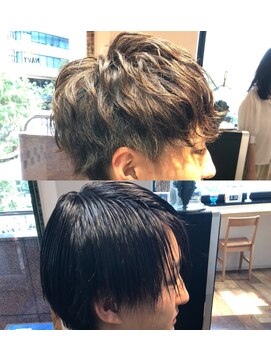 ネイビー(NAVY) ネープレス無造作テクノツーブロックスマートマッシュ☆ビジカジ