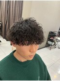 波巻きスパイラルパーマ　プードルパーマ　マッシュパーマメンズ