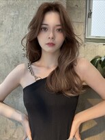 サイン 渋谷(SIGN)&nbsp;インナーカラーレイヤーカットイヤリングカラーミディアムヘア