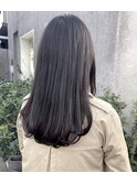 オリーブグレージュ ワンレンラウンドロング