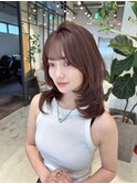 ワンカールレイヤーカット×ココアブラウン
