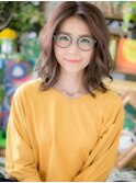 大人可愛い小顔センターパートシャギーボブh3北浦和30代40代!