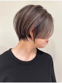 黒髪 ボブルフ ネビージュ 小顔 ワンレン スペインカール