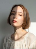 くびレイヤーエモージュ前髪モテベージュレイヤーミディ/高円寺