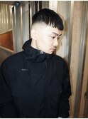 BURGメンズカットアップバングスパイキーショートスキンフェード
