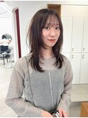 ふんわりレイヤーカット/顔まわりカット/ブラウン