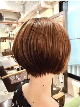 オンスター(ONSTAR) ◎30代40代小顔見せ髪質改善オレンジベージュショートボブ