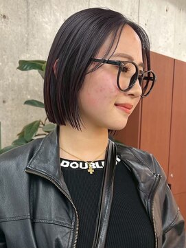 ノード(NODE) 栄黒髪垢抜け丸みシルエットボブヘア