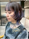 顔周りレイヤーおくれ毛ブリーチミディアム_ba579931