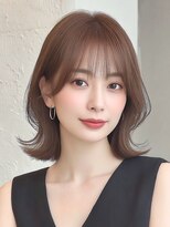 アビリタ(abilita)&nbsp;ミディアムボブ くびれヘア 顔周りカット 前髪 ブラウン 透明感