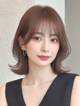 アビリタ(abilita) ミディアムボブ くびれヘア 顔周りカット 前髪 ブラウン 透明感