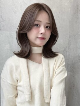 ラベル 渋谷(LAVEL) ミディアムレイヤーワンレンフレンチバング髪質改善渋谷