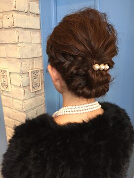 ドロップス ヘアー(Drops hair) 人気のパールを使った編み込みアレンジ (Chae)