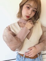 エマエコル(Emma ecole)&nbsp;Emma  ecole ナチュラルブロンド×ゆる巻きボブ　by Mai