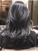 アッシュグレー×セミロング