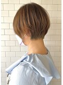 【Anree】丸みショート×明るめベージュカラー