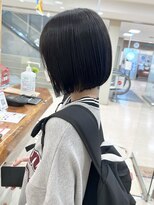【morio】札幌ボブ　黒髪ぱつっと丸みボブ