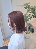 ウェーブヘア/シアベージュ/バングカラー/シースルーバング