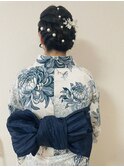 編み込みシニヨン