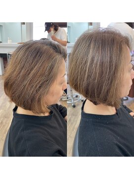 アメリ(Ameri) -Ameri-藤川☆白髪ぼかしメンテ【浜町/ショート/ボブ/髪質改善】