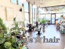 イングスヘアー(ing's hair)の雰囲気（明るく開放感のある店内。ナチュラル感が可愛い　【当日予約OK】）