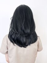 アイティーバイアルバム 北千住店(IT by ALBUM)&nbsp;ウルフレイヤーロング透明感カラー秋色黒髪ネビージュ_ba520171