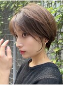 ショートボブ×ショートレイヤー×グレージュ