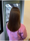 艶髪ストレート×ミディアム×ブラウン×髪質改善【広島】