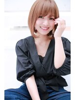 オーバーヘアー 大久保店(over hair)&nbsp;【over hair】オレンジベージュカラー×ボブスタイル