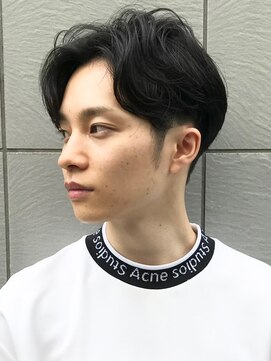 インセプション 銀座(INCEPTION) センターパート/スペインカールニュアンスパーマ/ダークアッシュ