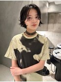 ショートボブレイヤーカットパーマ袋町