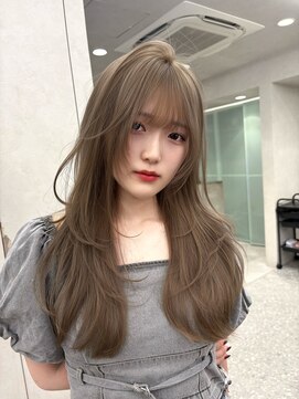 ロンドウル 熊本(Lond ulu) 縮毛矯正/くびれヘア/ハイライトカラー/アプリコットオレンジ