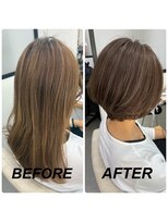 ヘアーアートシフォン 池袋西口店(Hair art chiffon)&nbsp;濡れ髪ダークグレージュ透け感ハイライトニュアンスカラー池袋