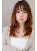 外国人風オレンジカラー小顔大人ハイライト303Z戸頭10代20代30代