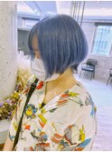 くすみブルー☆【池袋.髪質改善.インナーカラーピンク】