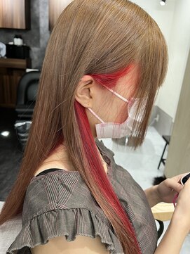 ミエル ヘア 新宿(miel hair) インナーカラーマニックパニック/ビビットレッド【新宿】
